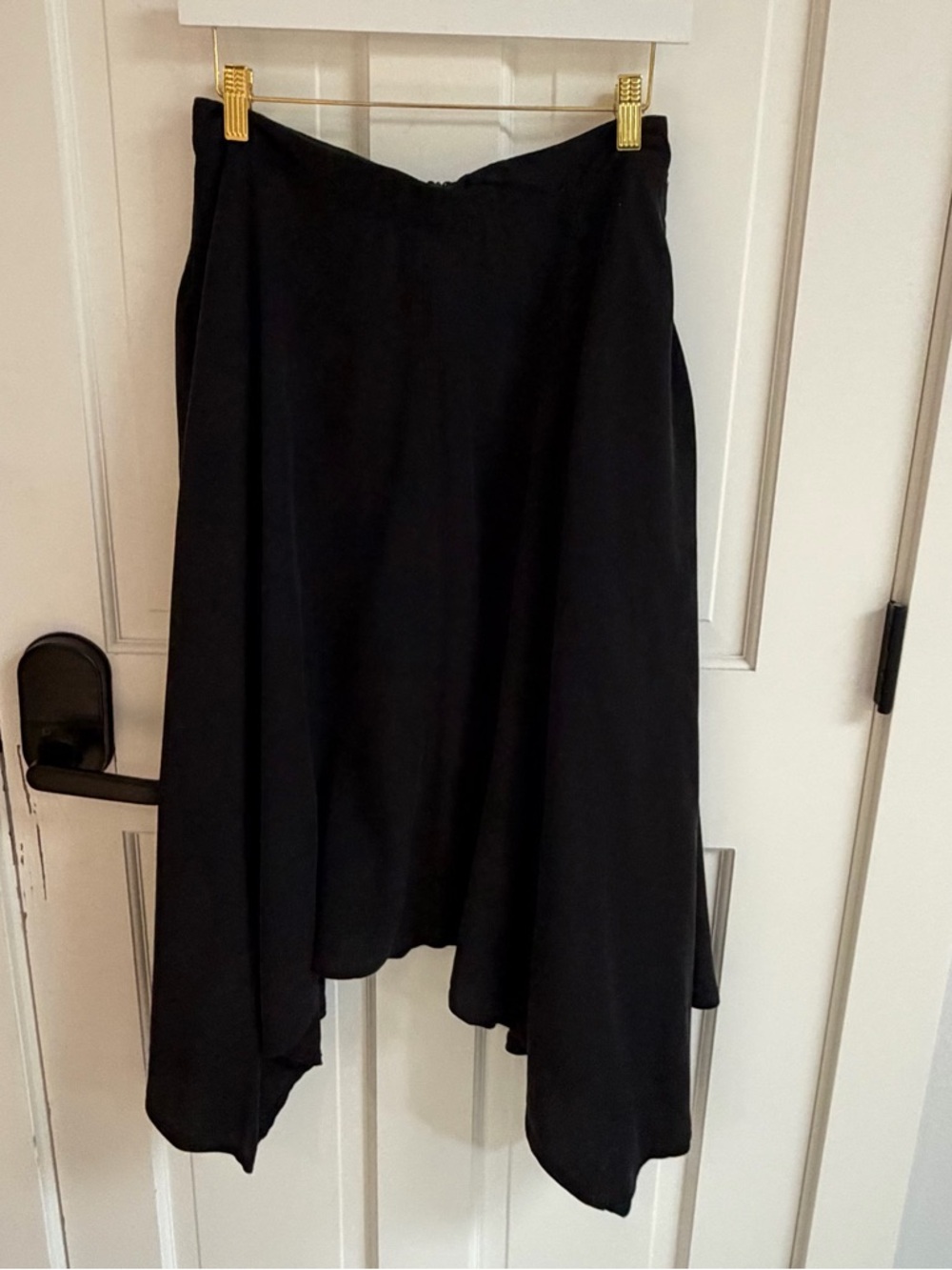 Saint and Sofia Black Asymmetric Hem Women's Skirt - Picture 4 of 4